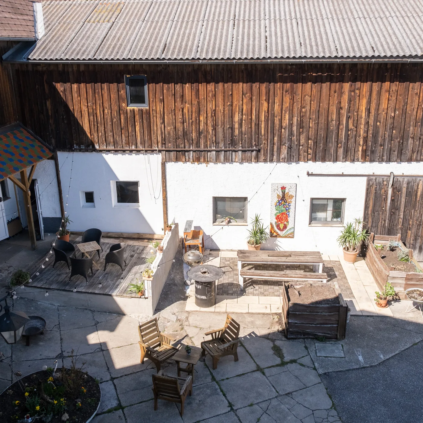 Innenhof des Ferienhofs
